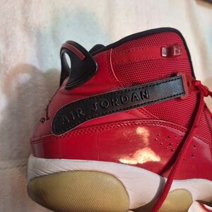 Jordan Red and Black 6 Rings High-Top Sneakers